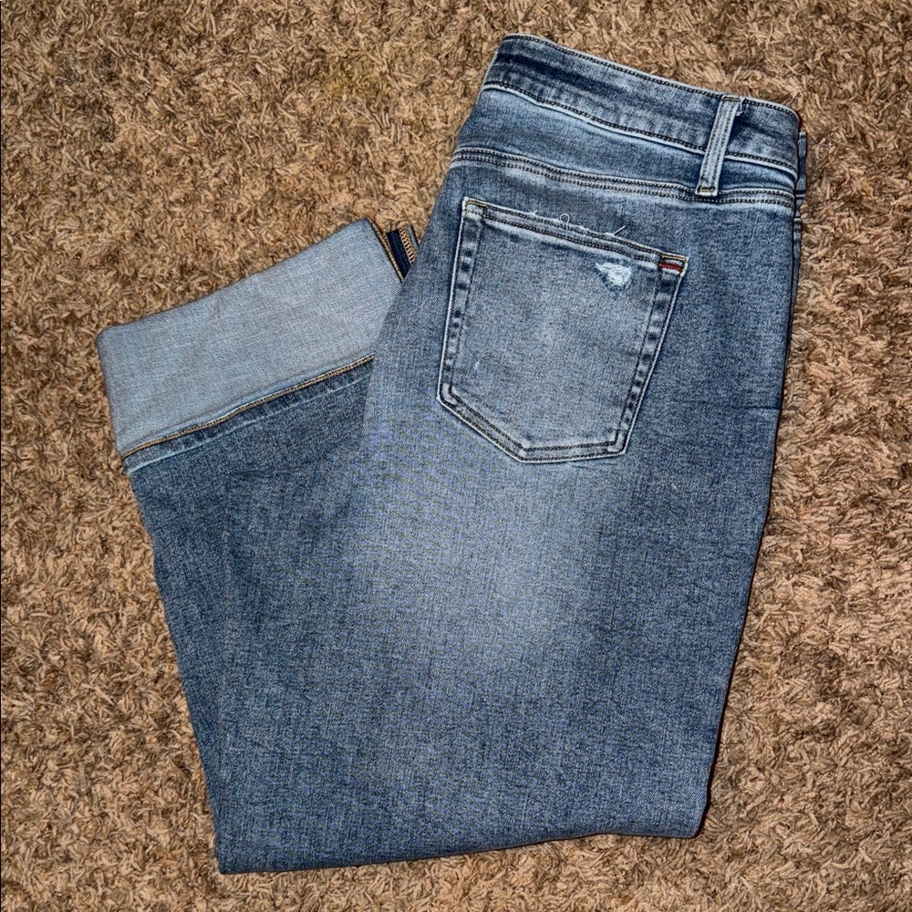 Edgely 14W regular high rise wide straight ankle length jeans